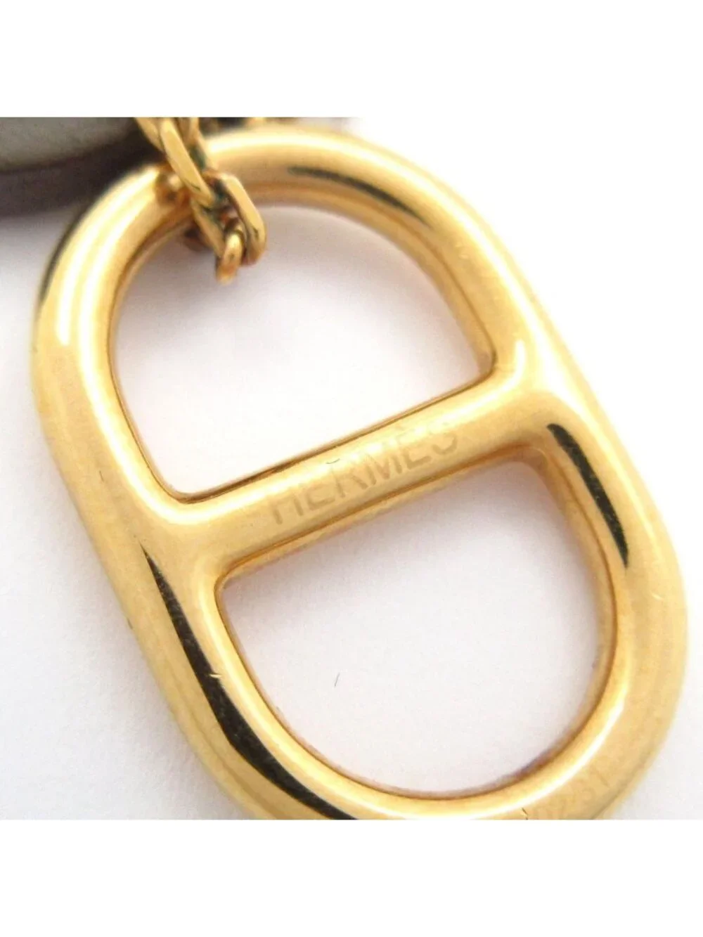 Hermes Necklace Chaine D'ancre Leather Gold